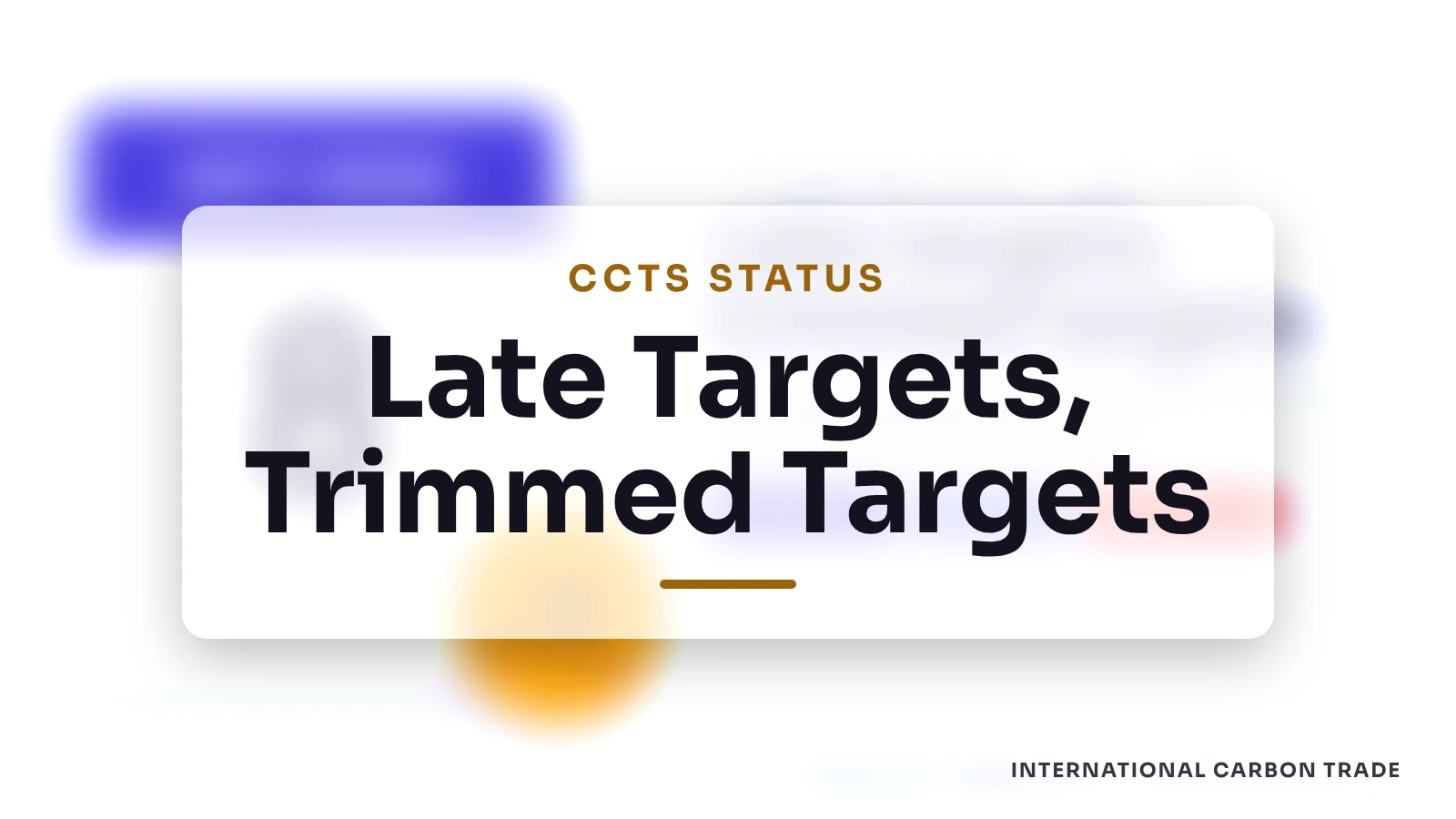 CCTS Delays and Fertiliser: Trimmed Targets and Green Ammonia
