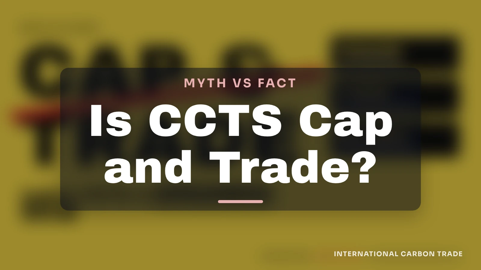 Is CCTS Cap and Trade? Intensity Targets, Zero Credits, Banking